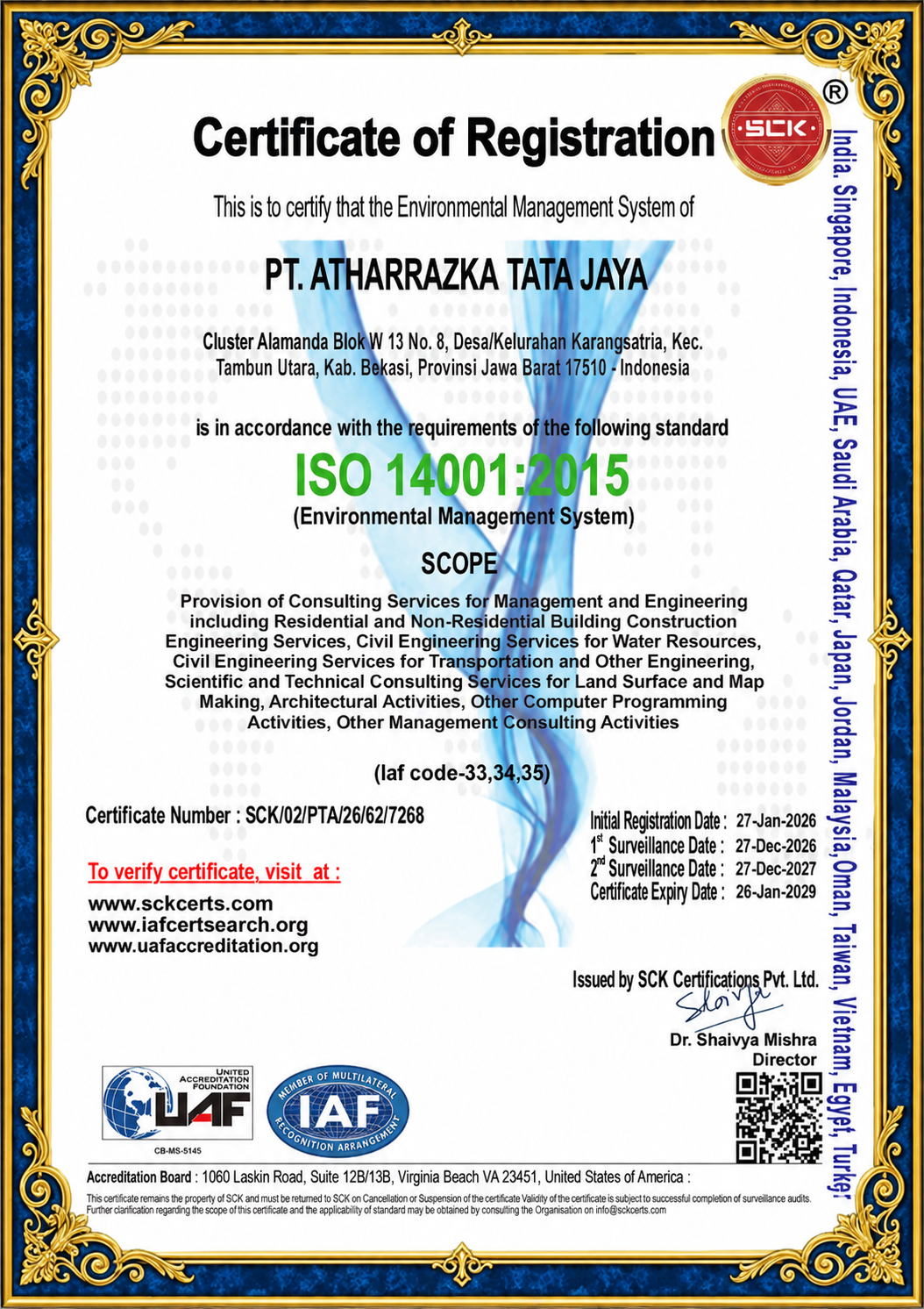 ISO 14001:2015 PT Athharrazka Tata Jaya