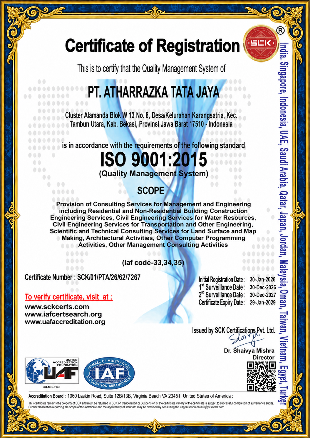 ISO 9001:2015 PT Athharrazka Tata Jaya